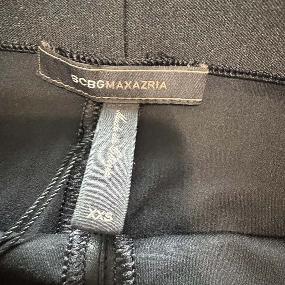 BCBGMAXAZRIA Tate Faux Leather Wide Leg Pants Black C32JL - Picture 7 of 10